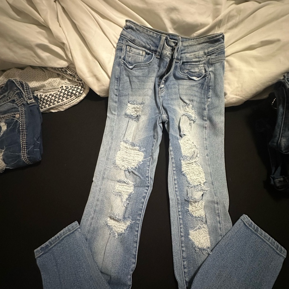 KanCan Blue Skinny Distressed Jeans